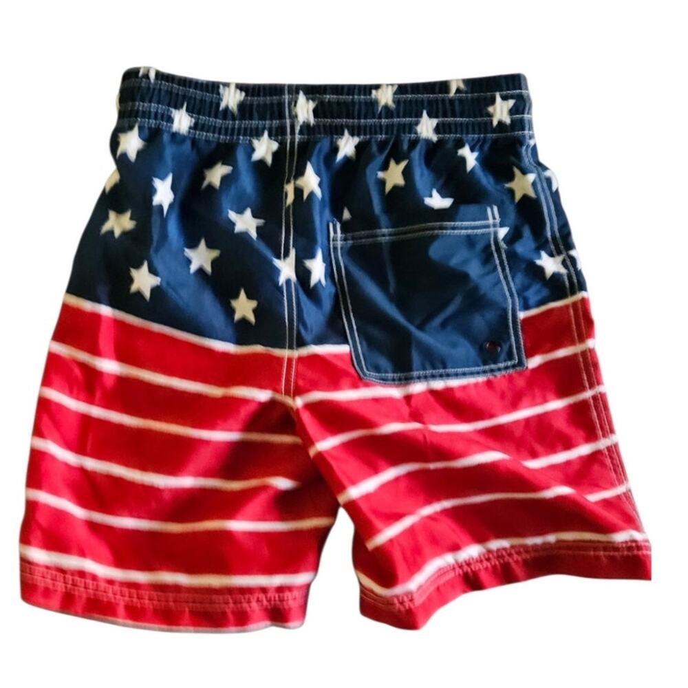 Old Navy Boys Swim Trunks XL 14-16 American Flag Stars Stripes Board Shorts